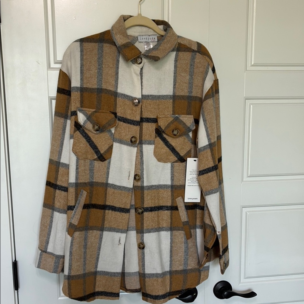 Women's Tan Plaid Jacket